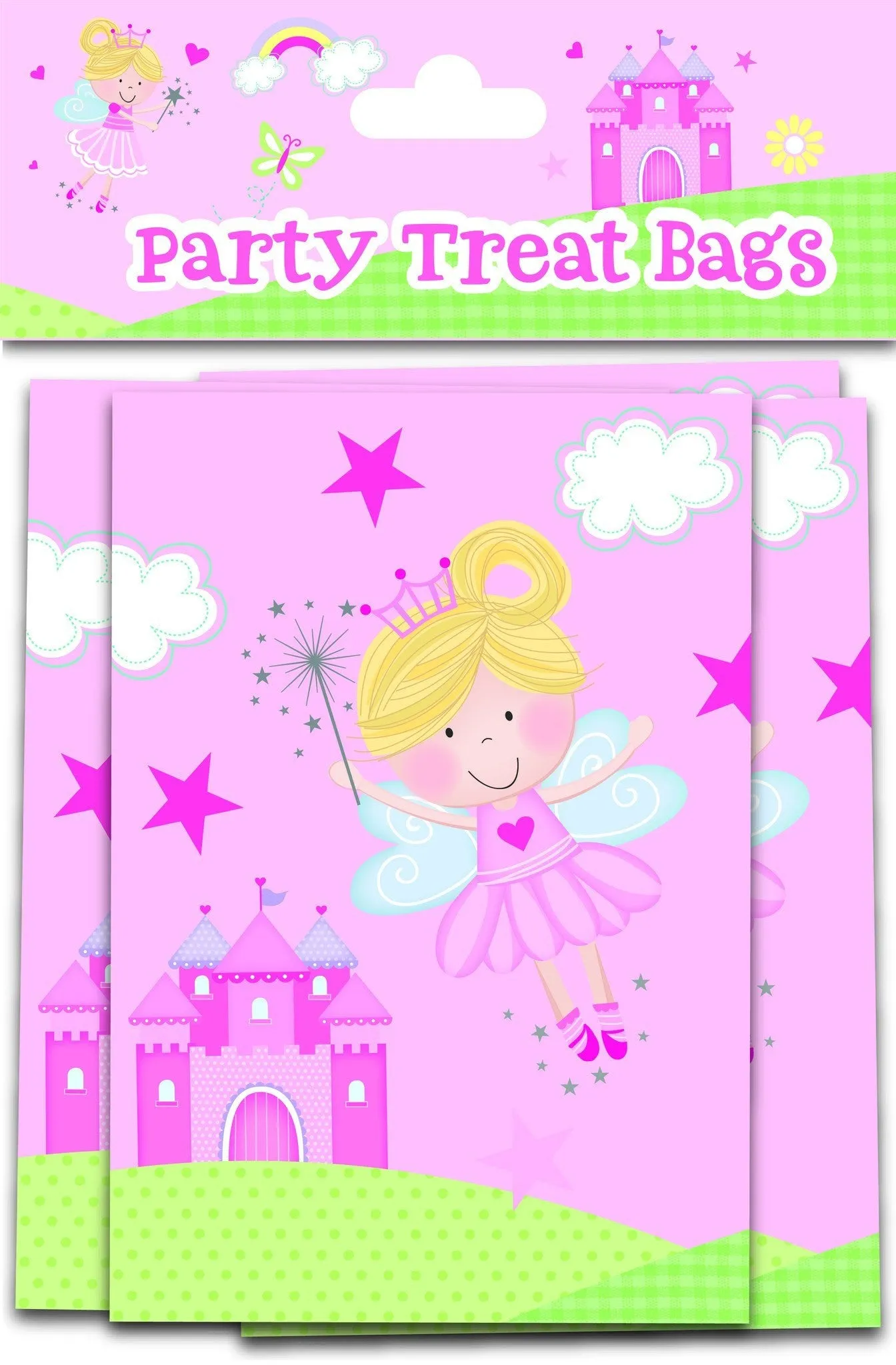 10 Pack Pink Fairy Treat Bags - Partyware - 10PK