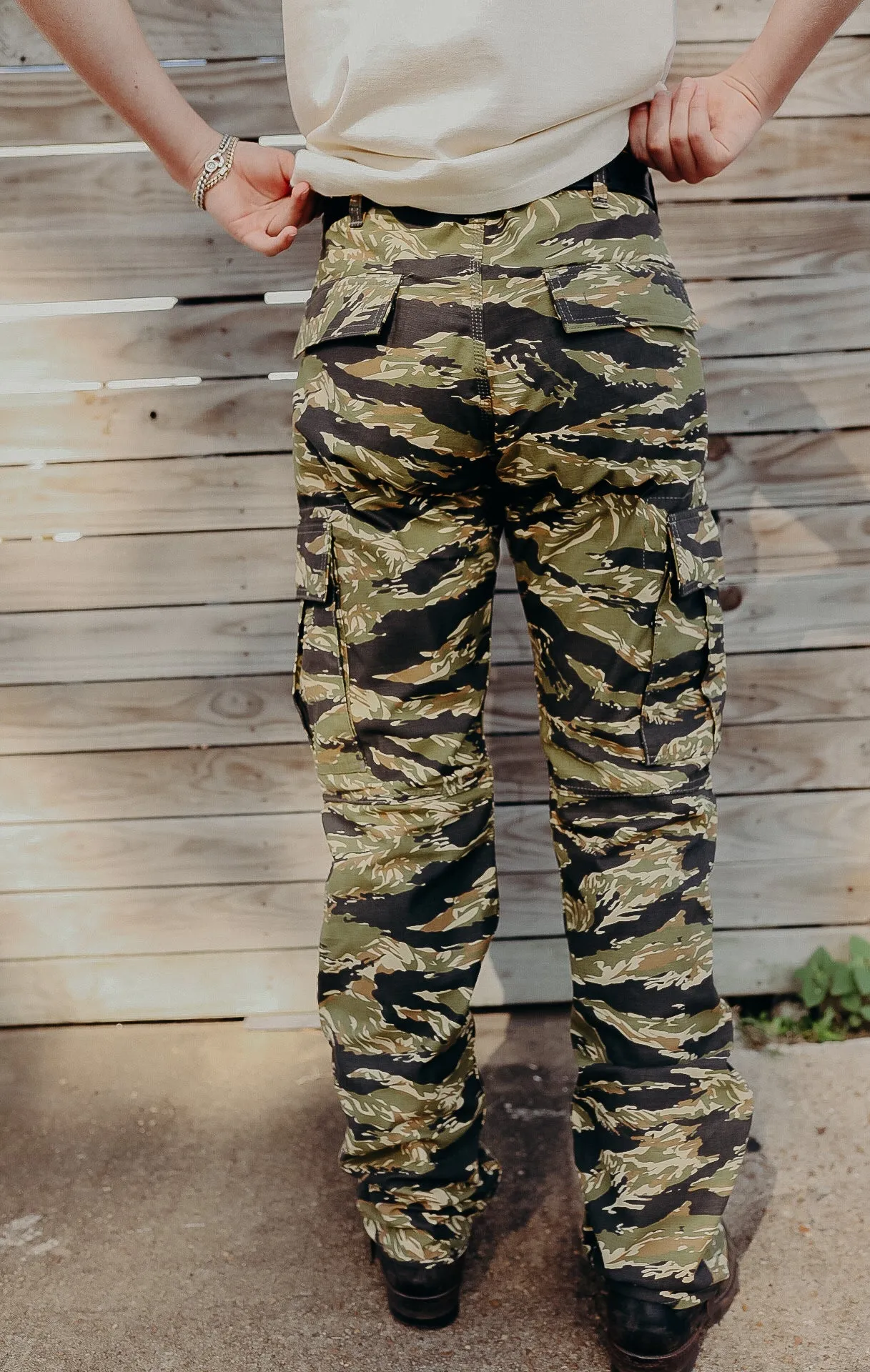 10oz Sateen Camouflage Cargo Pants - Tiger Stripe IH-737-TSC