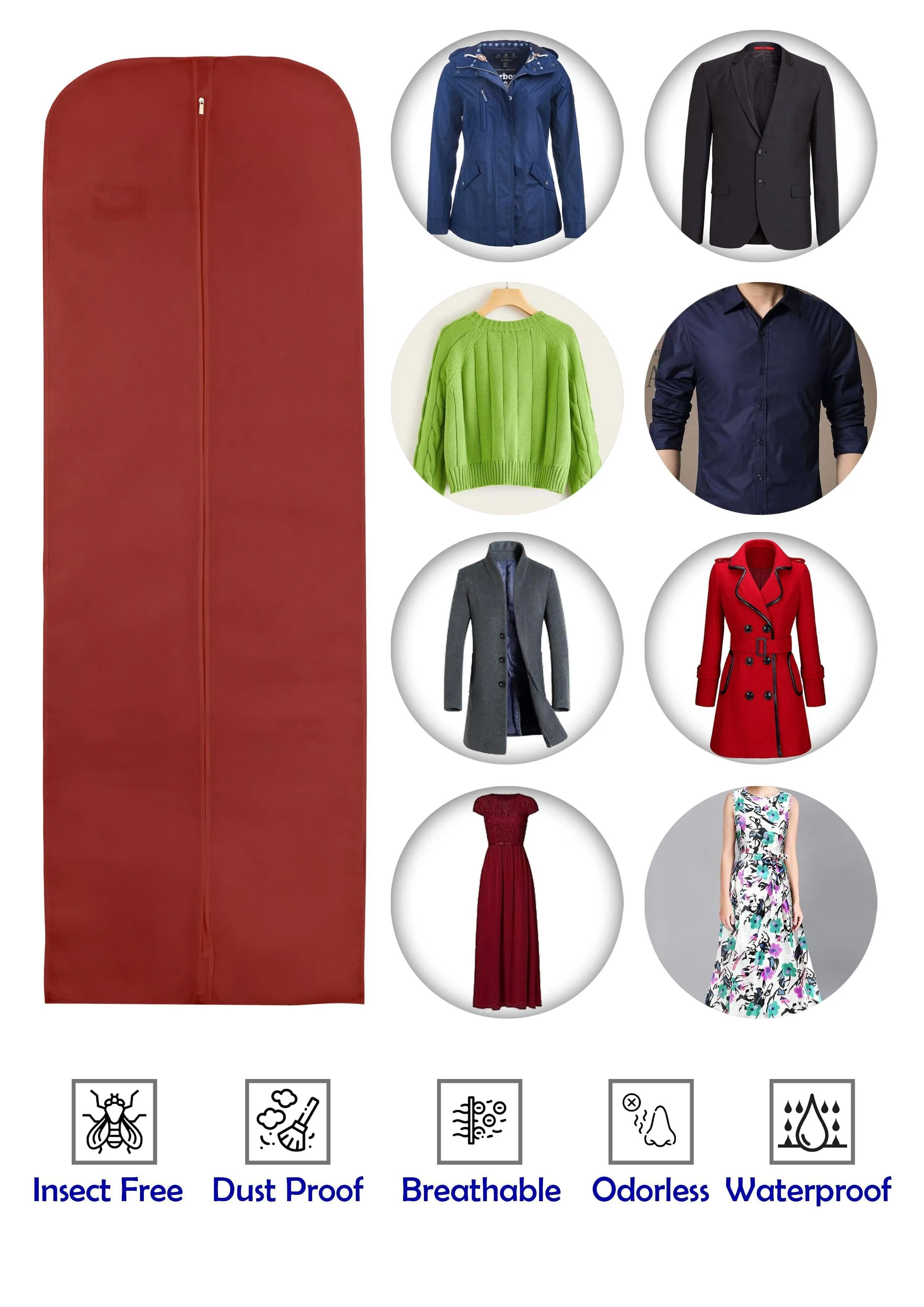72" Long Evening Dress Cover Bags