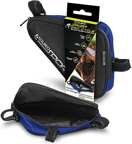 Aduro Sport Bicycle Bike Storage Bag Triangle Saddle Frame Pouch for Cycling (Blue)