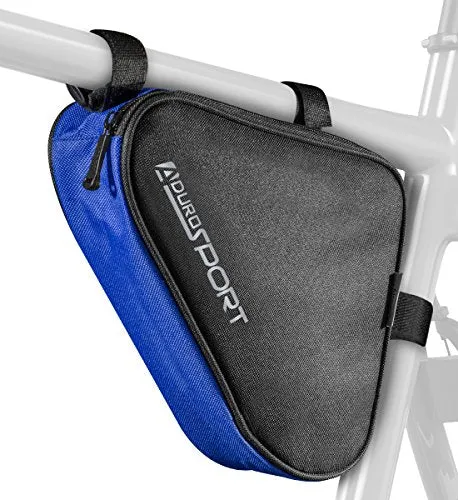 Aduro Sport Bicycle Bike Storage Bag Triangle Saddle Frame Pouch for Cycling (Blue)