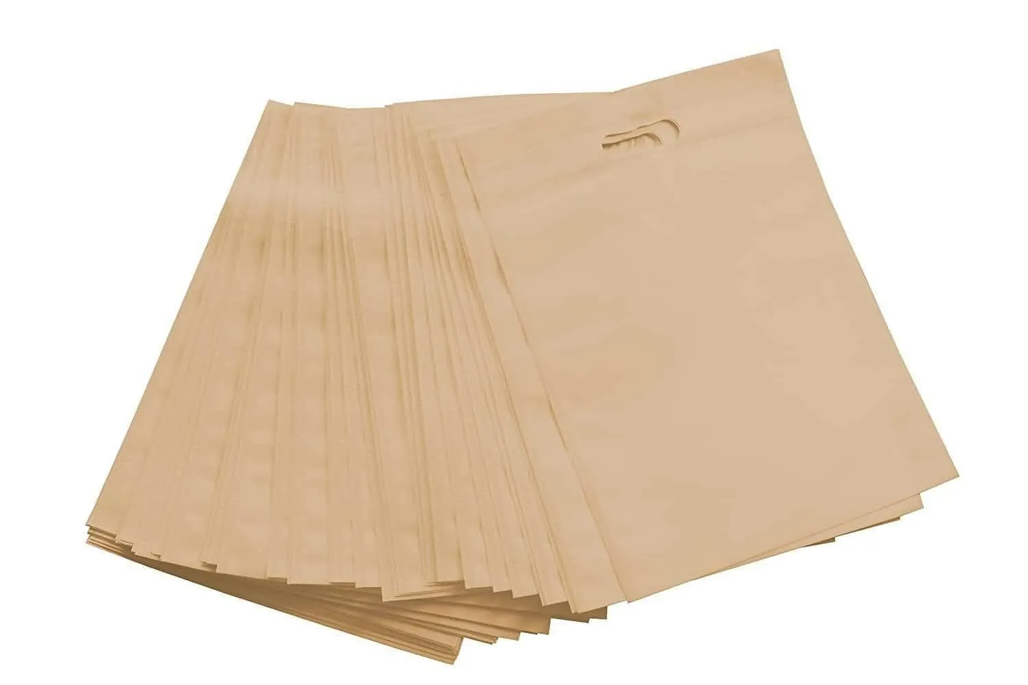 Agrashri Enterprises D Cut cream Cloth Carry Bag (Pack of 50 )