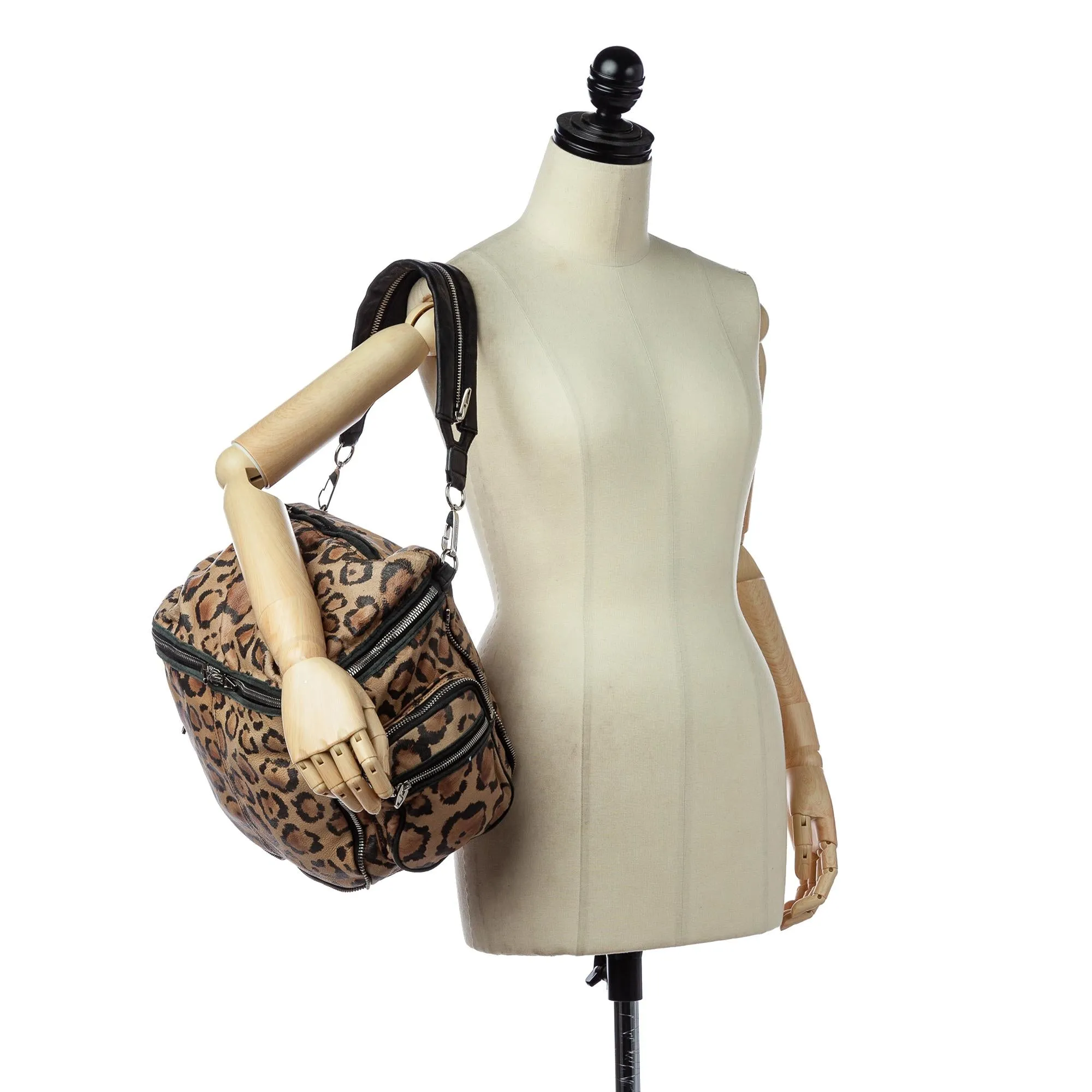 Alexander Wang Leopard Print Leather Shoulder Bag (SHG-24251)
