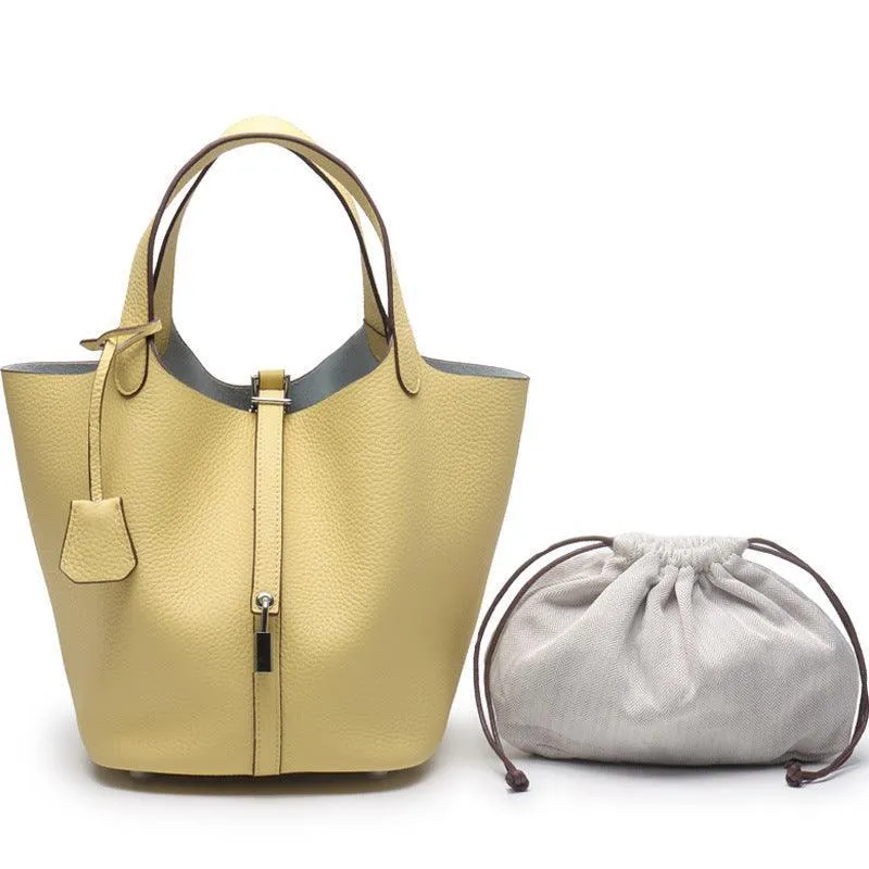Alexel Genuine Leather handbag Women Leather Bucket Bag, Top Handle Purse, Luxury Bag, Designer Bag, Gift for Her