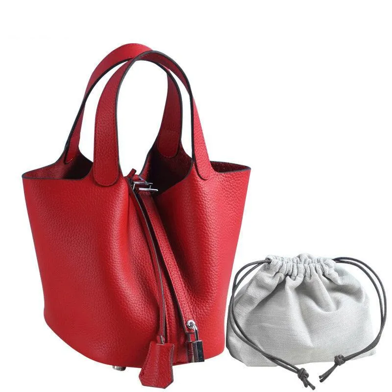 Alexel Genuine Leather handbag Women Leather Bucket Bag, Top Handle Purse, Luxury Bag, Designer Bag, Gift for Her