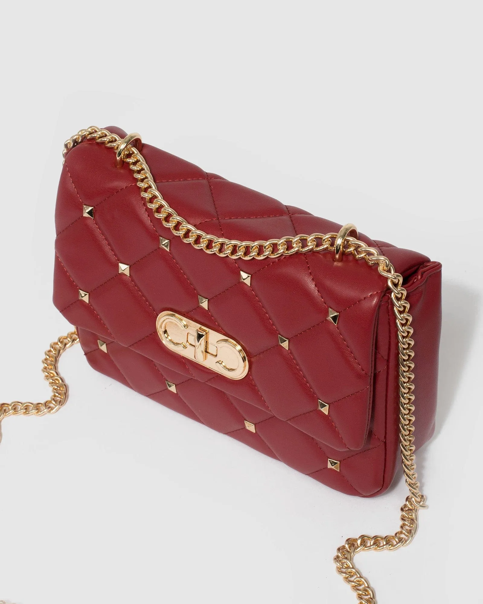 Amillia Studed Red Crossbody Bag