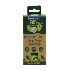 Ancol Made From Plastic Free Poop Bags 8 Rolls 96 bags - Pack of 6