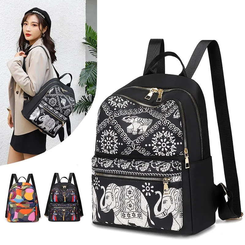 Animal Prints Oxford Backpacks for Women Large Capacity Back Pack