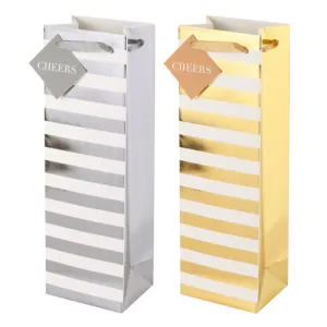 Assorted Ritzy Stripes Wine Bags by Cakewalk
