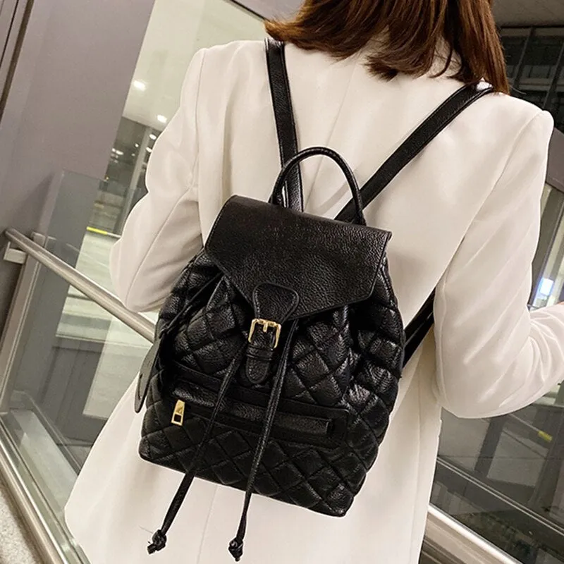 Back to College Fashion Luxury Women Backpack Soft Leather Lady Shoulder Bags Small School Backpacks for Girls Designer Travel Rucksack Purses