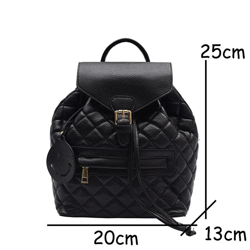 Back to College Fashion Luxury Women Backpack Soft Leather Lady Shoulder Bags Small School Backpacks for Girls Designer Travel Rucksack Purses