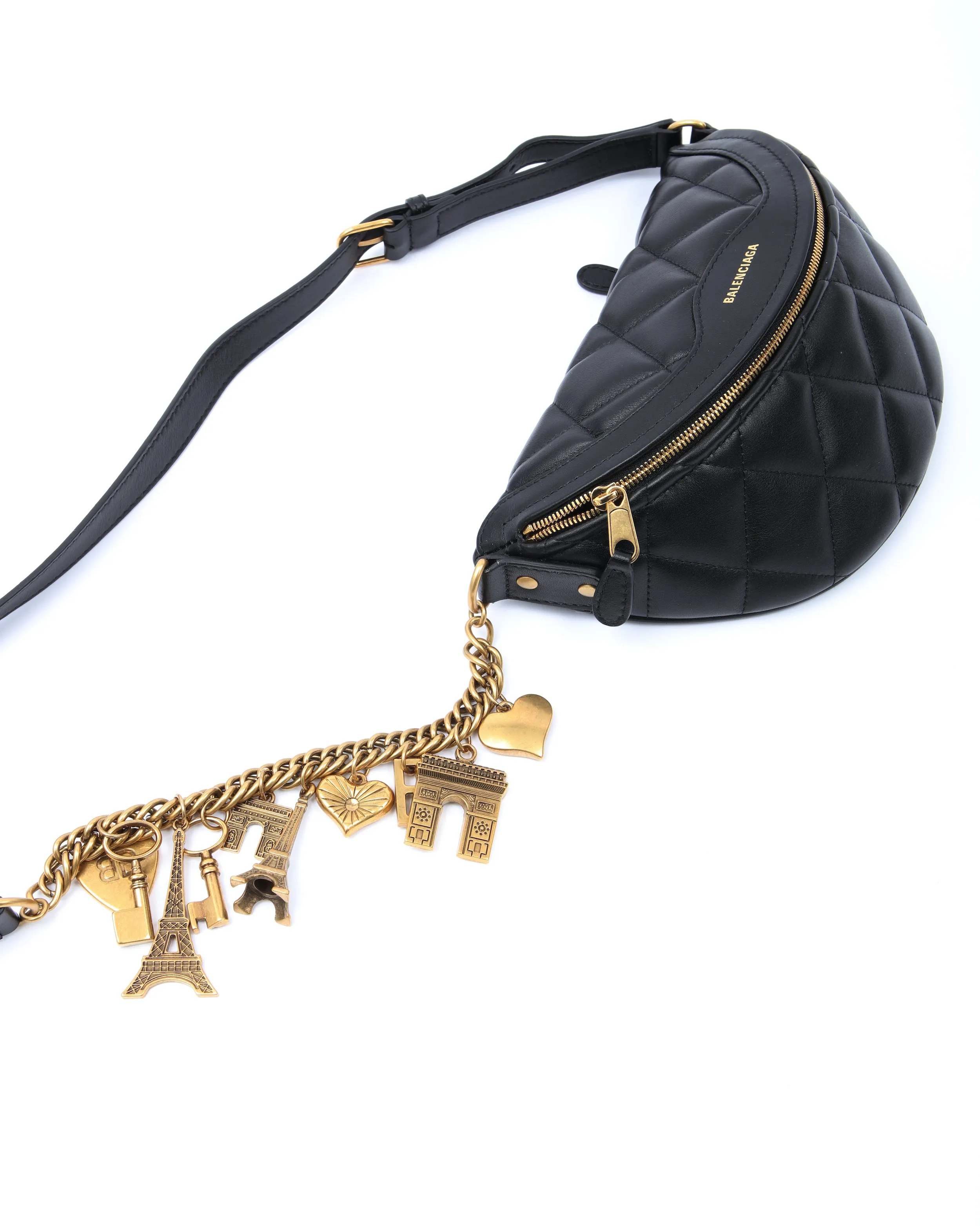 Balenciaga Black Quilted Souvenir XS Bum Bag
