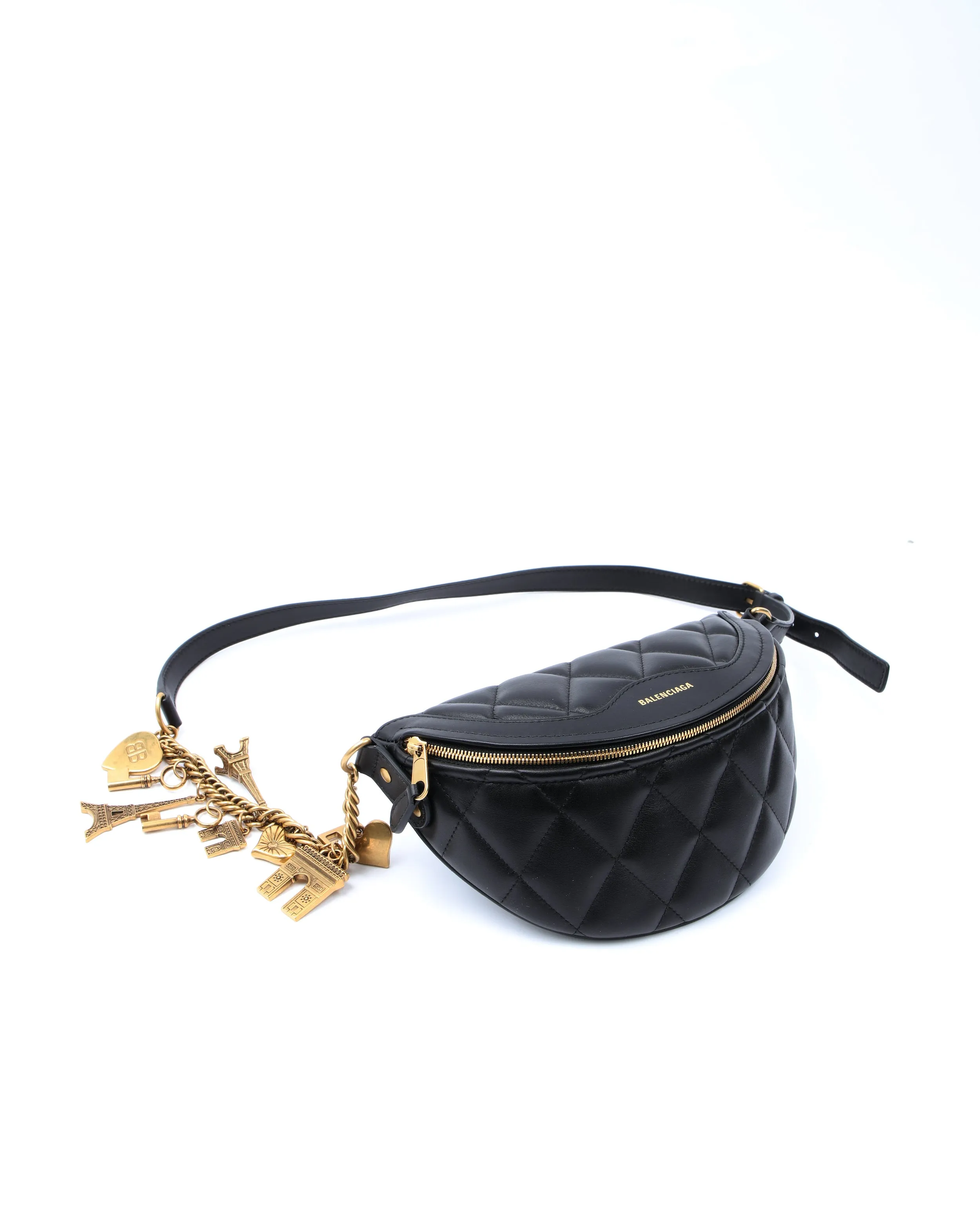 Balenciaga Black Quilted Souvenir XS Bum Bag