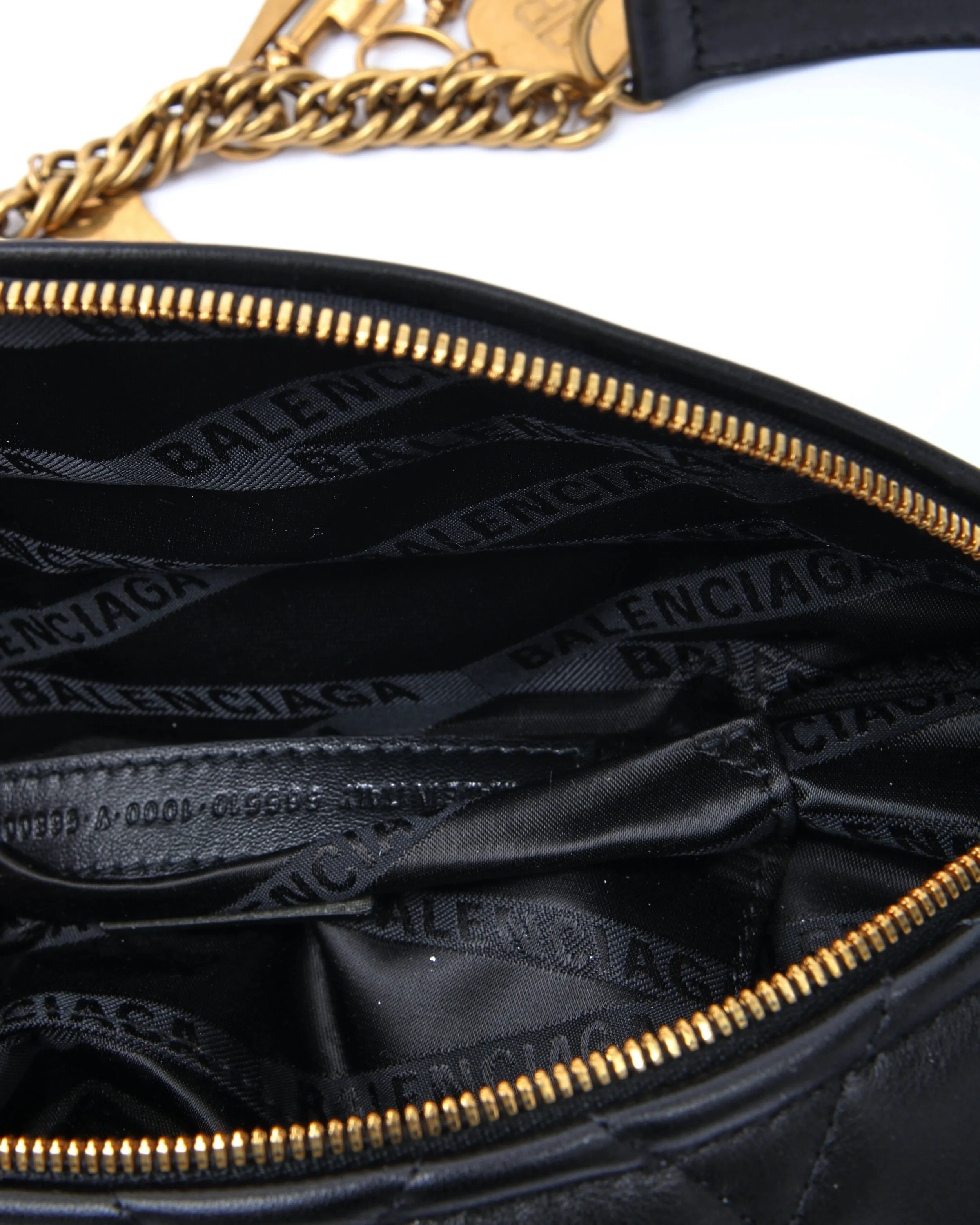 Balenciaga Black Quilted Souvenir XS Bum Bag