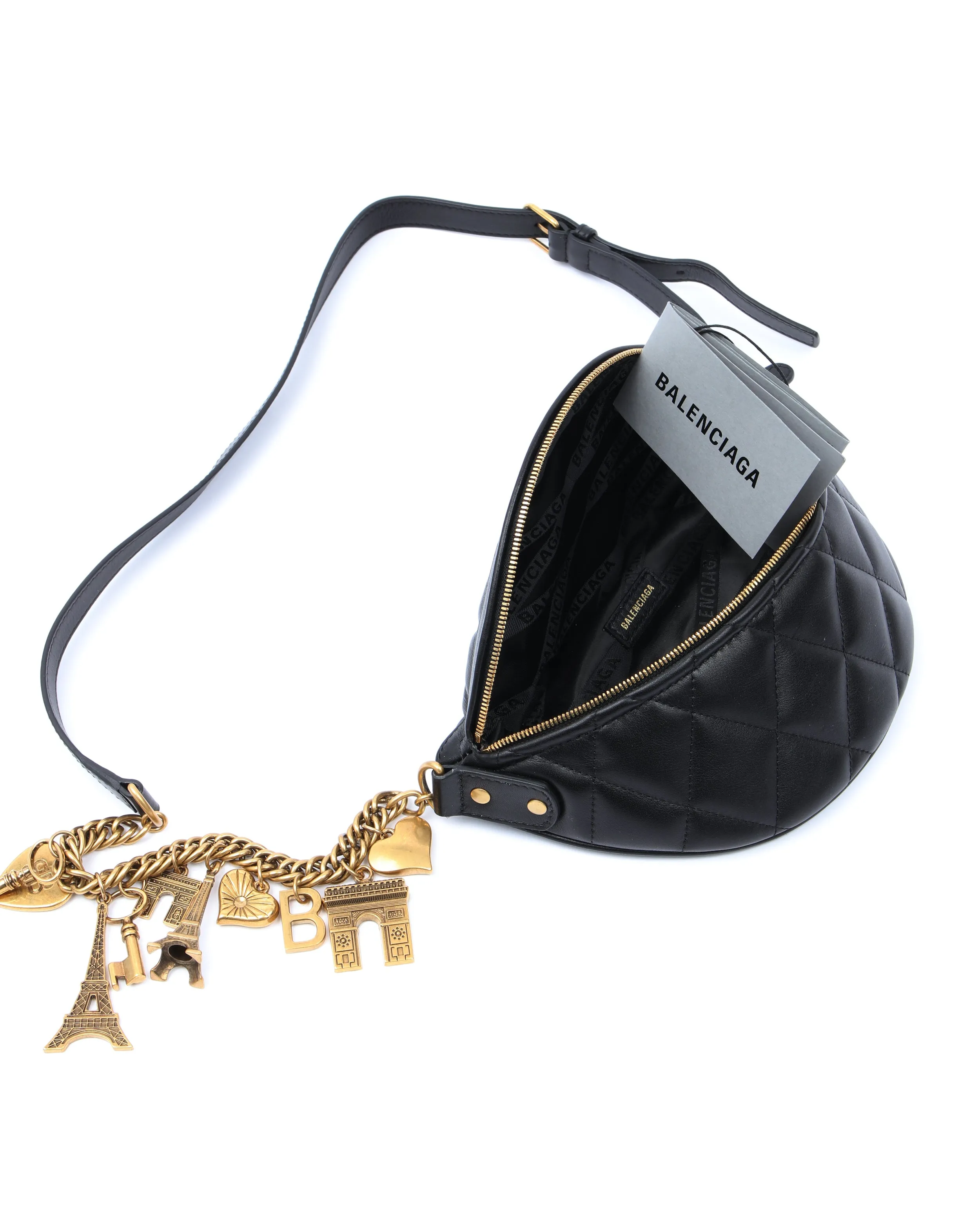 Balenciaga Black Quilted Souvenir XS Bum Bag