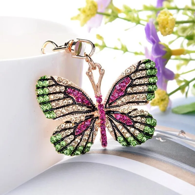 Bejeweled Sparkling Rhinestone Butterfly Keychain