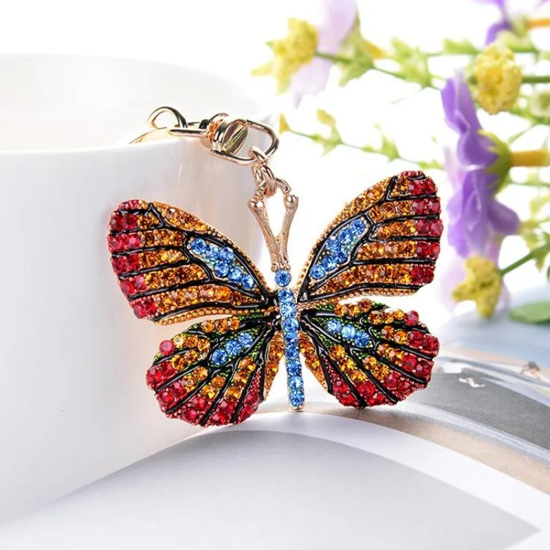 Bejeweled Sparkling Rhinestone Butterfly Keychain