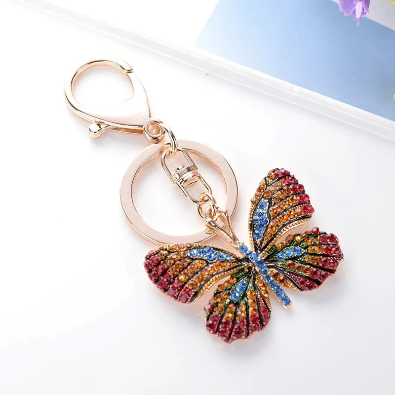 Bejeweled Sparkling Rhinestone Butterfly Keychain