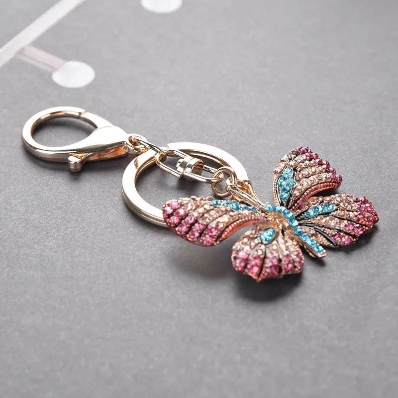 Bejeweled Sparkling Rhinestone Butterfly Keychain