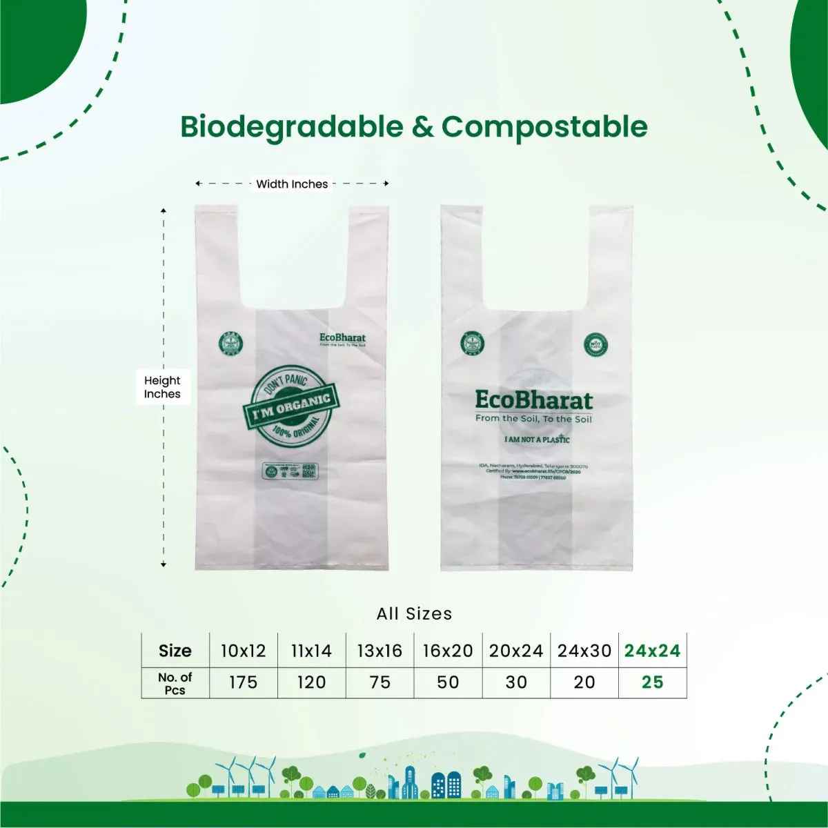 Biodegradable and Compostable U-cut Carry Bags | Multi Purpose Bags