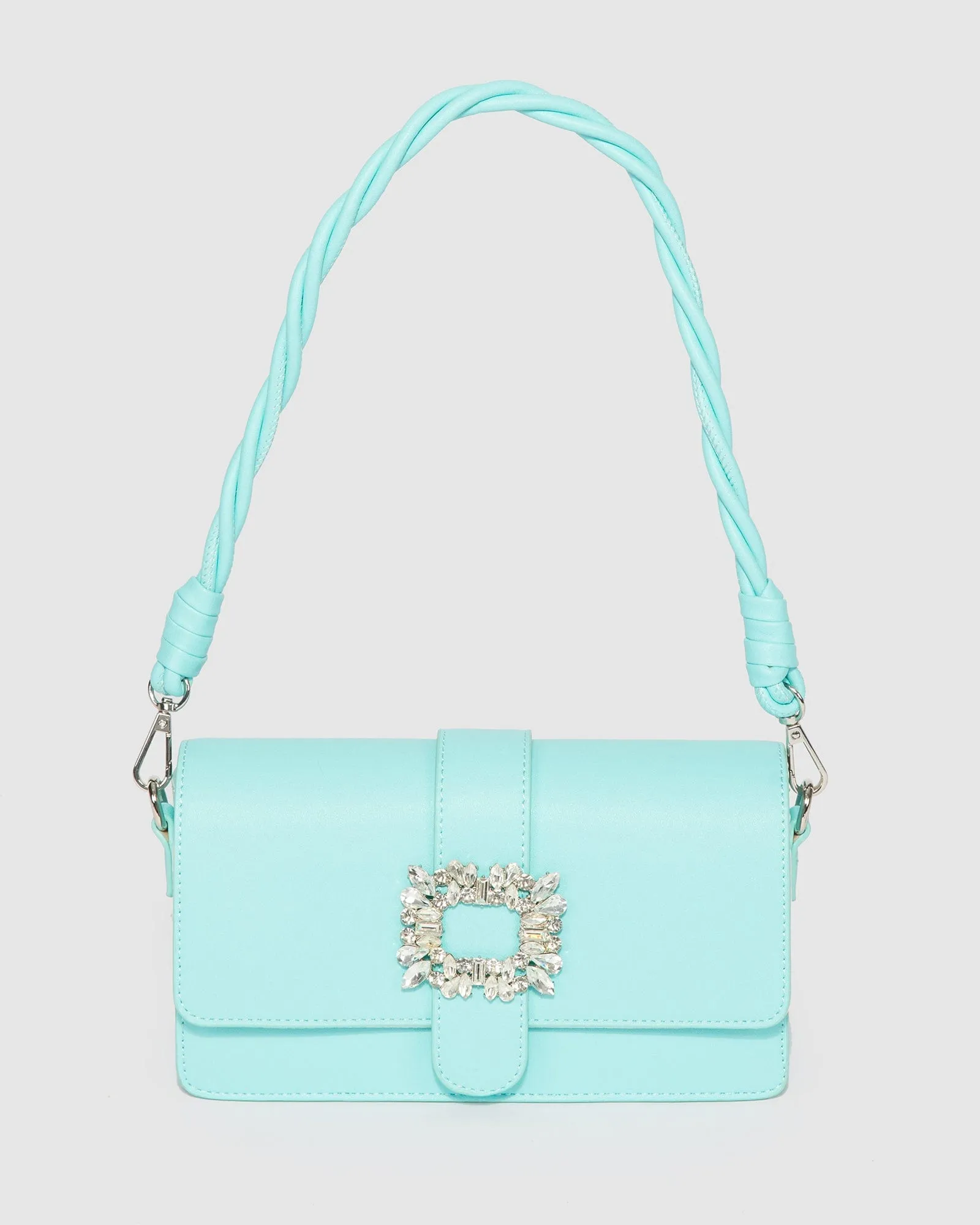 Blue Francesca Crystal Shoulder Bag