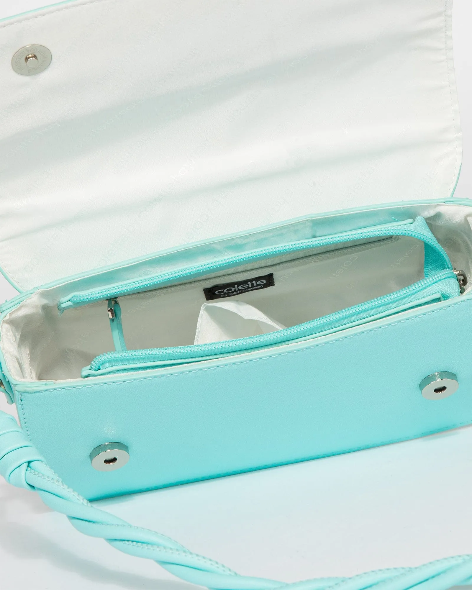 Blue Francesca Crystal Shoulder Bag