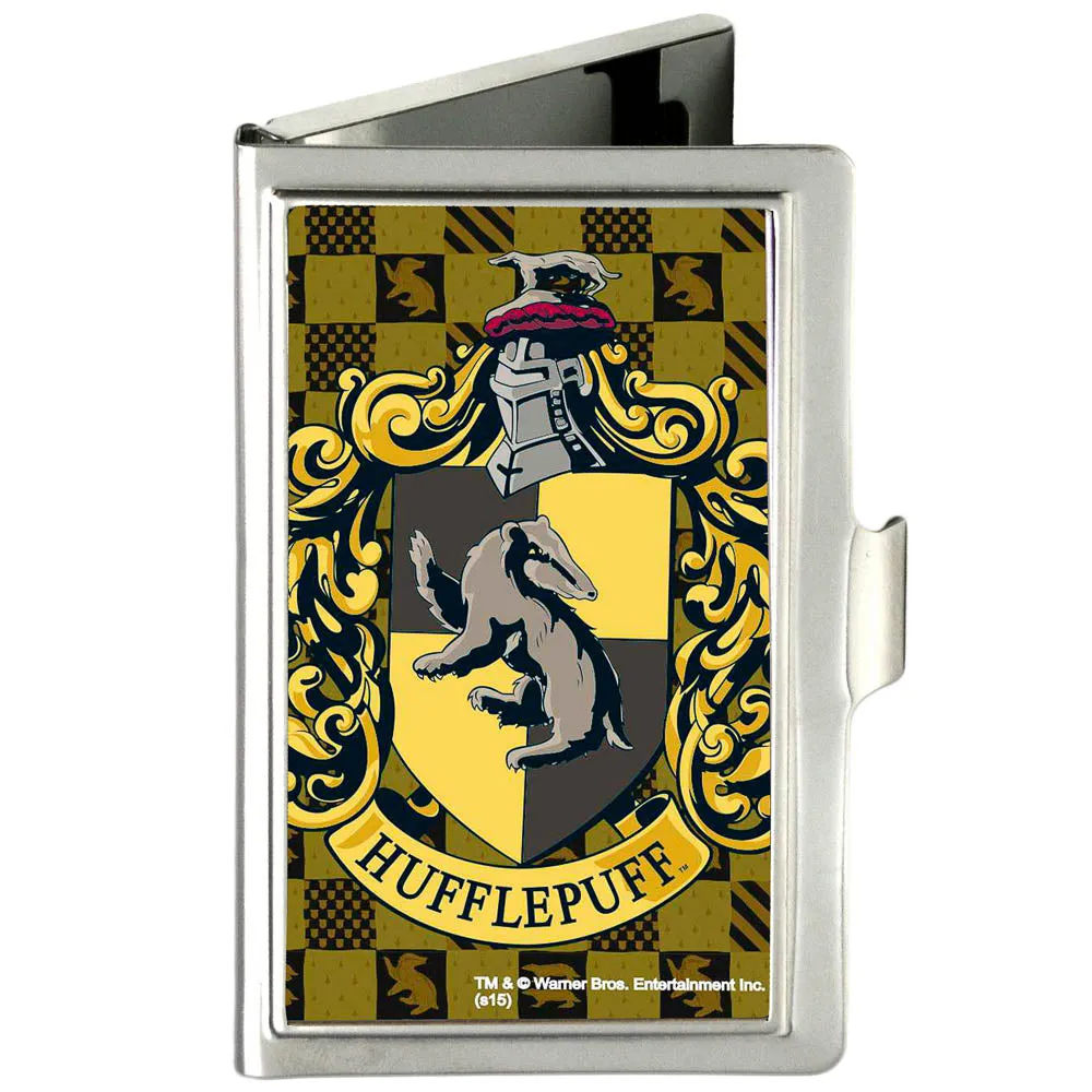 Business Card Holder - SMALL - Hufflepuff Crest FCG Golds Black