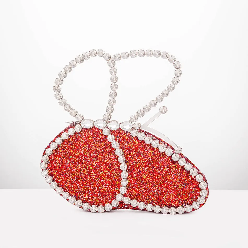 Butterfly Sequin Bags Chic Metal Handle Crystal Rhinestone Purses And Handbags