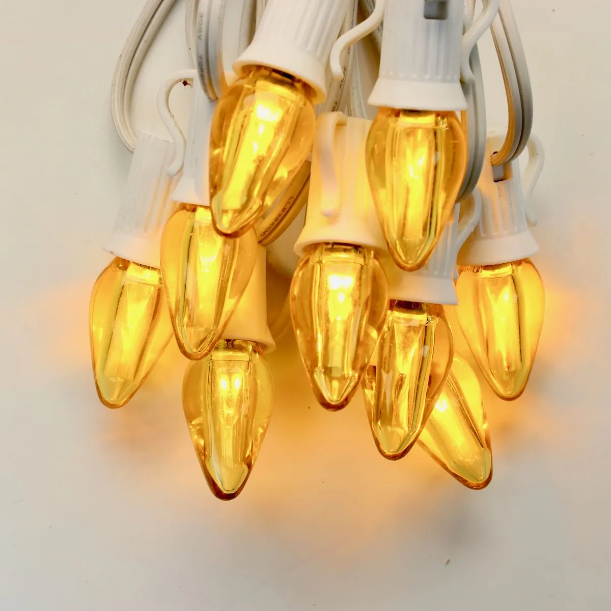 C7 Yellow Smooth LED Bulbs E12 Bases (25 Pack)