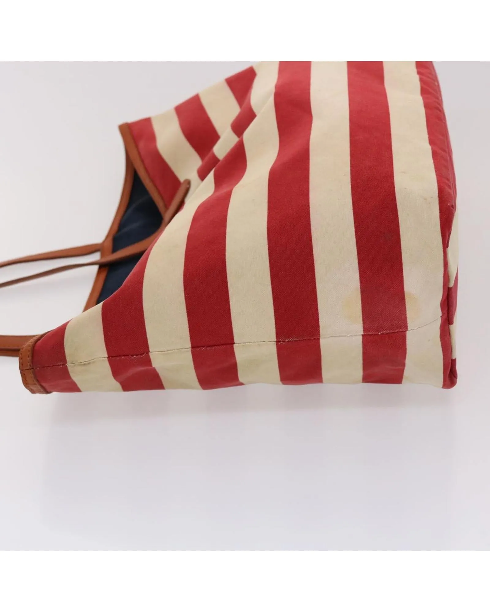 Canvas Tote Bag with Red and White Accents