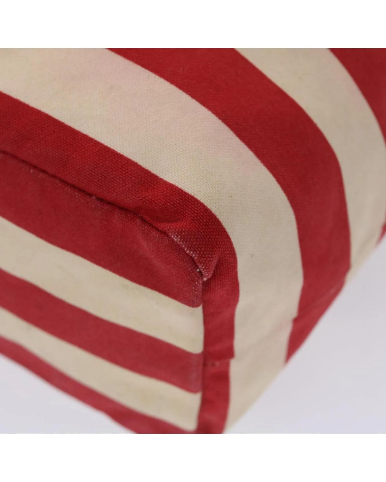 Canvas Tote Bag with Red and White Accents