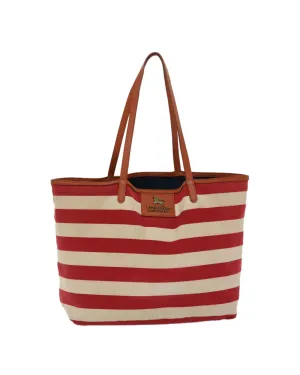 Canvas Tote Bag with Red and White Accents