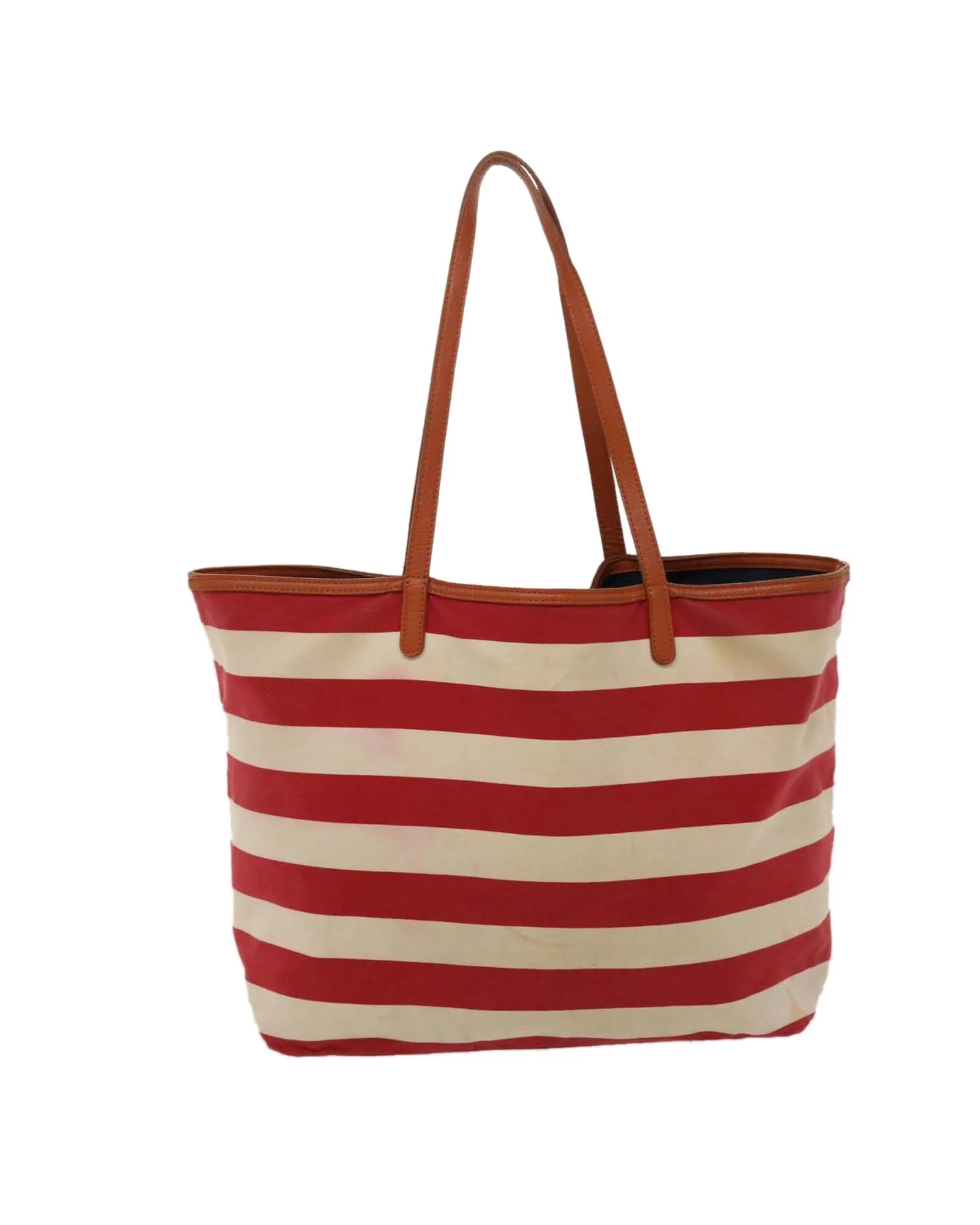 Canvas Tote Bag with Red and White Accents
