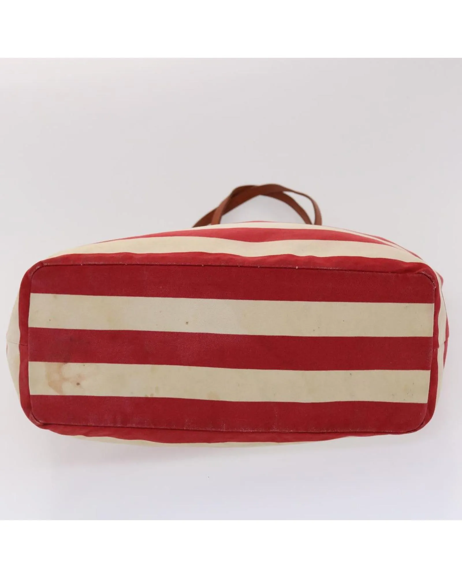 Canvas Tote Bag with Red and White Accents