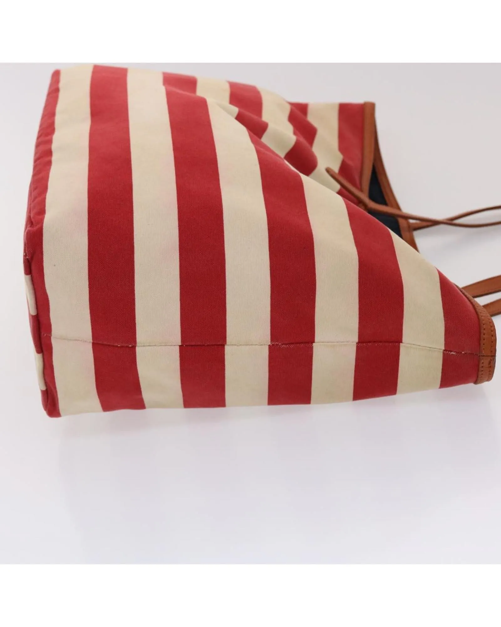 Canvas Tote Bag with Red and White Accents