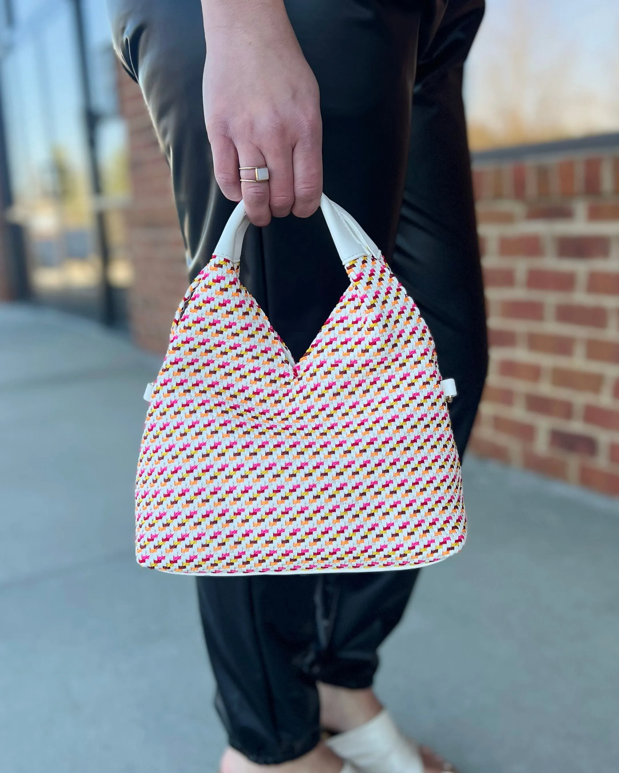 Cecily Woven Hobo Bag in Multi FINAL SALE