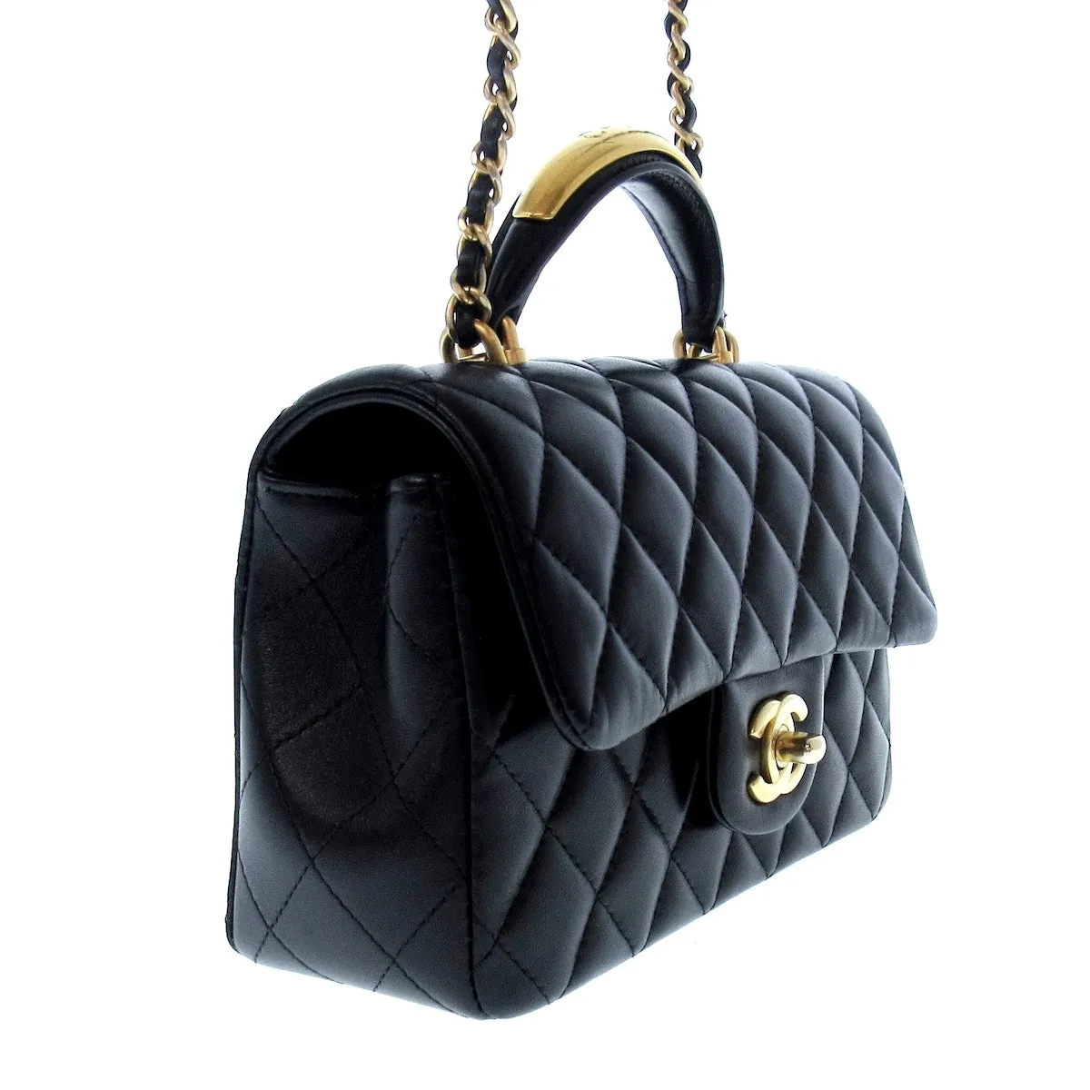 Chanel Mini Top Handle Gold Bag