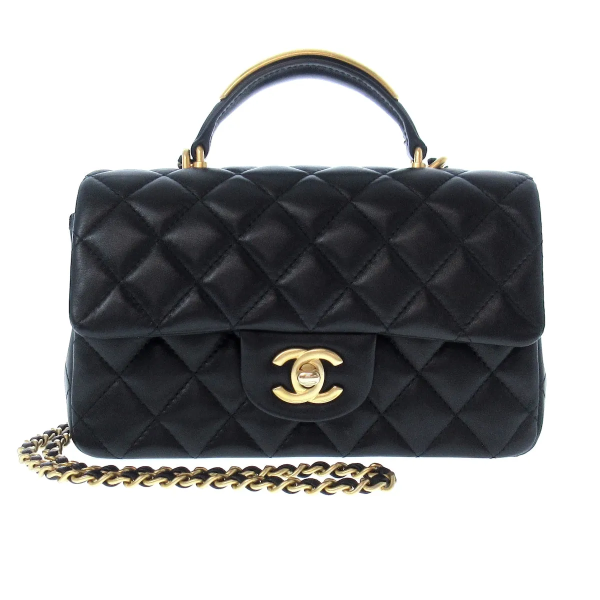 Chanel Mini Top Handle Gold Bag