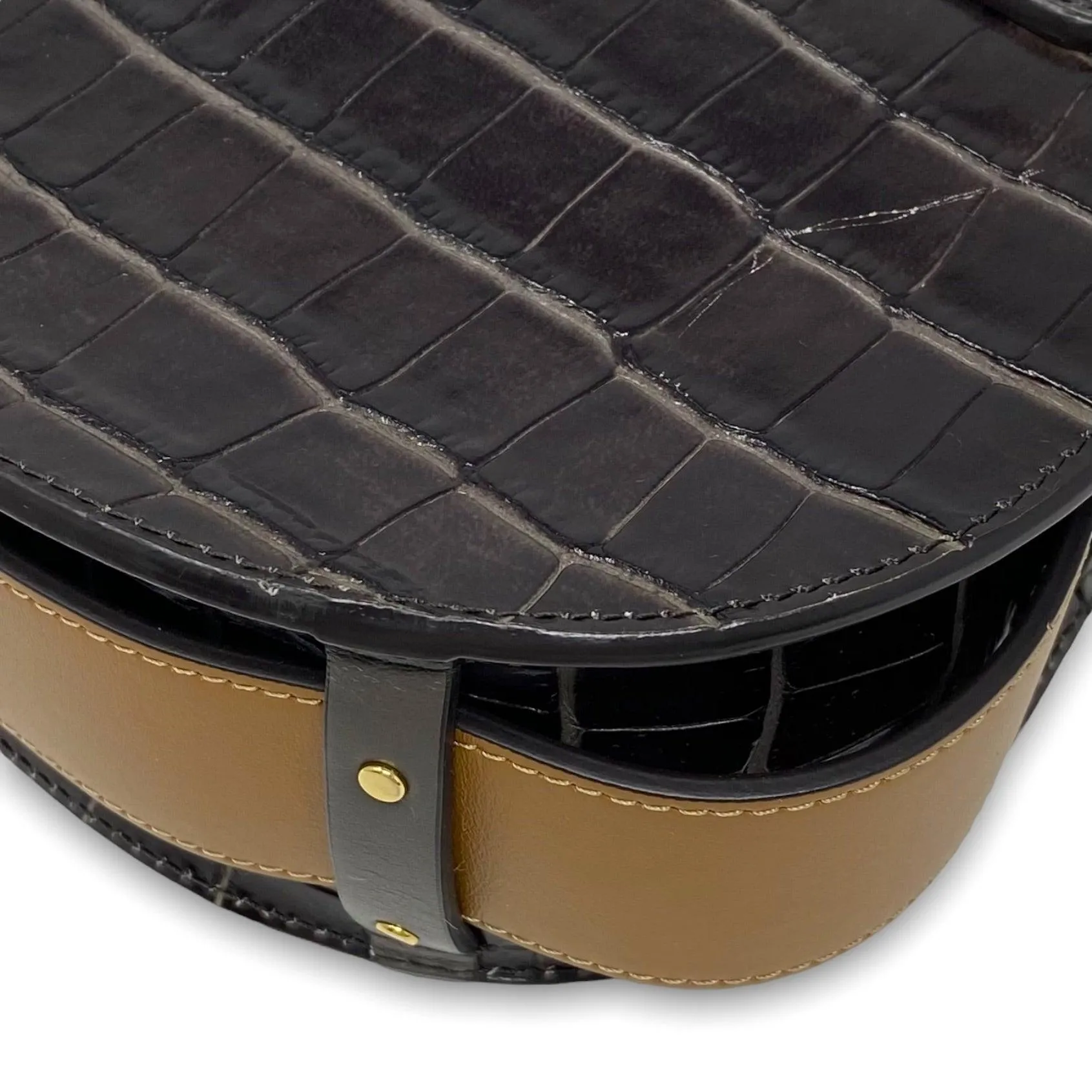 Chloé Chocolate Croc Small Tess Bag