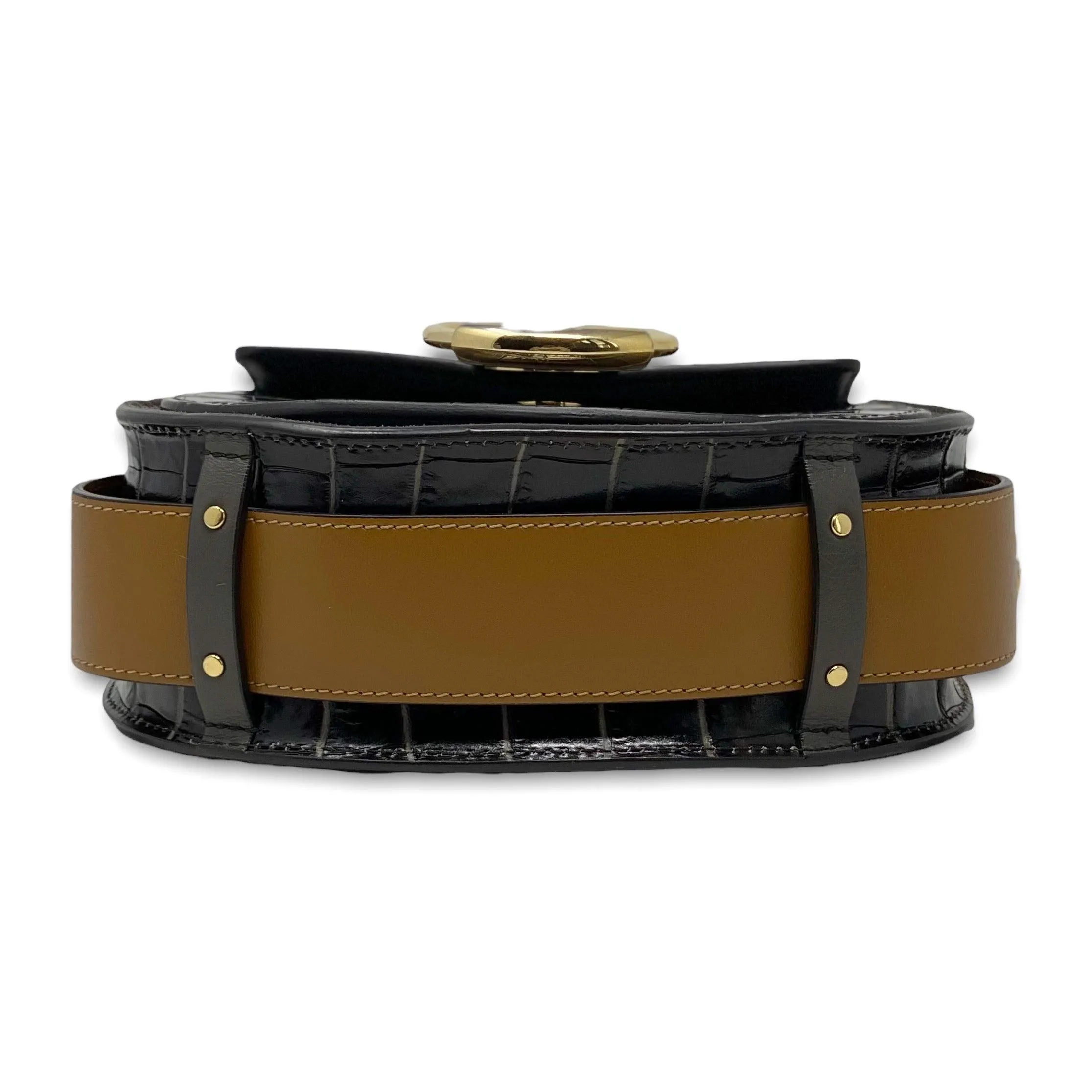 Chloé Chocolate Croc Small Tess Bag