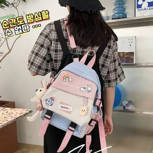 Christmas Gift 2021New Multifunctional stitching mini small backpack Cute girl outing shoulder bag Fashion candy color children's school bag