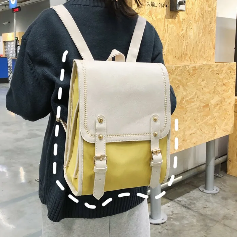 Christmas Gift DORANMI Patchwork Backpack Women's Schoolbags 2021 Big Square Rucksacks Contrast Large Capacity Backpacks Mochila Back Bag BG918