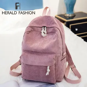 Christmas Gift Herald Fashion Preppy Fabric Backpack Female Velvet Design Collage School Backpack For Teenage Girl Striped Backpack Women