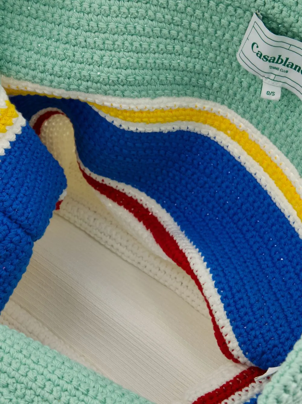 crochet-knit tote bag