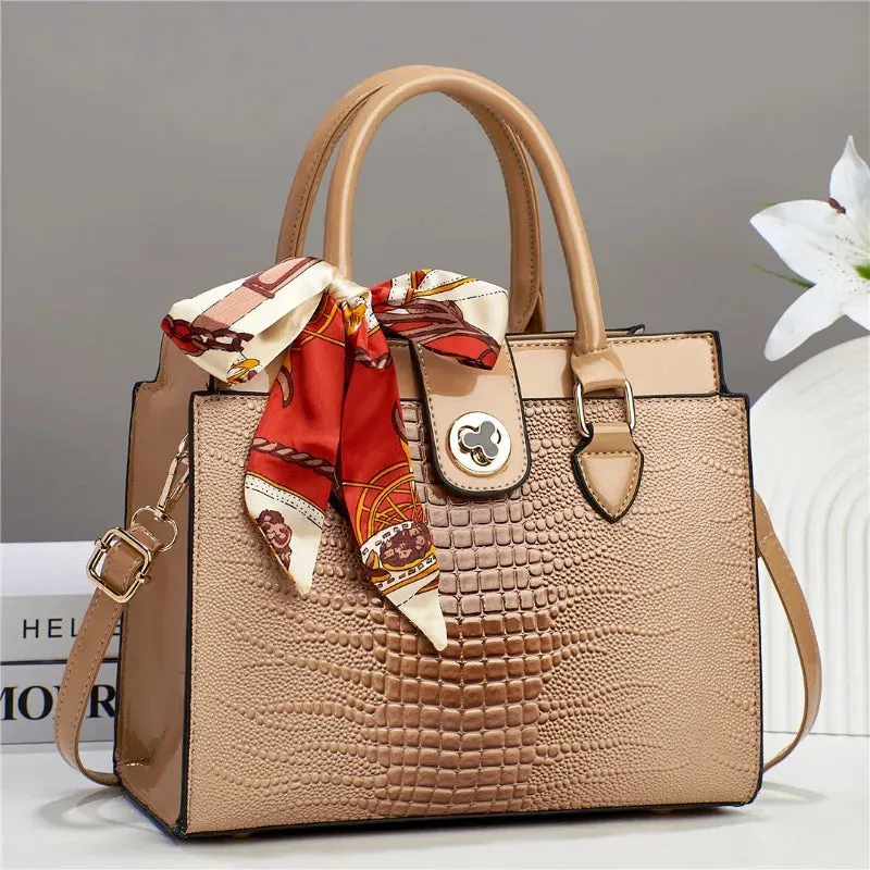 Crocodile Pattern Texture PU Crossbody Bags Light Luxury High-quality Women's Handbag