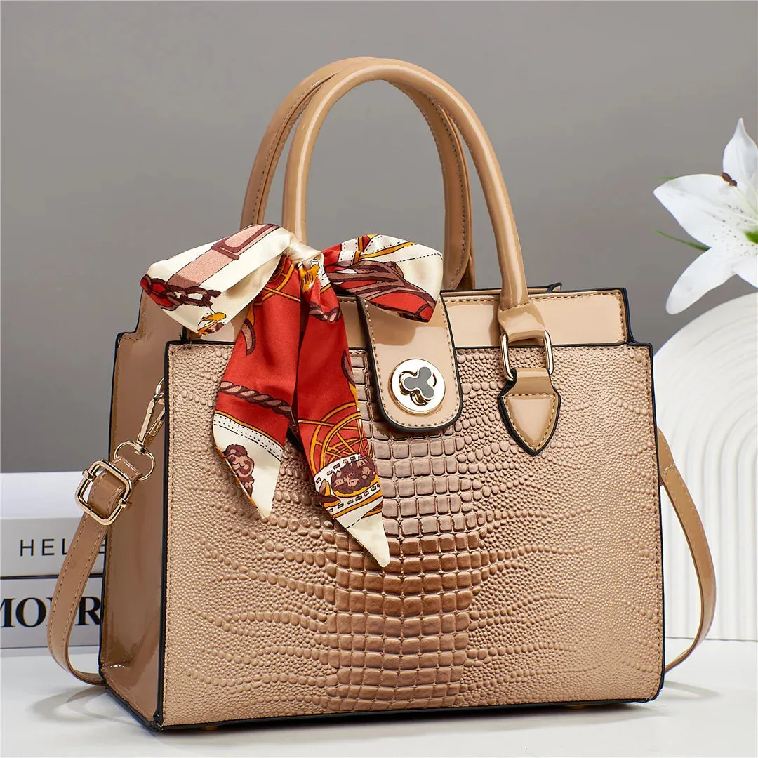 Crocodile Pattern Texture PU Crossbody Bags Light Luxury High-quality Women's Handbag