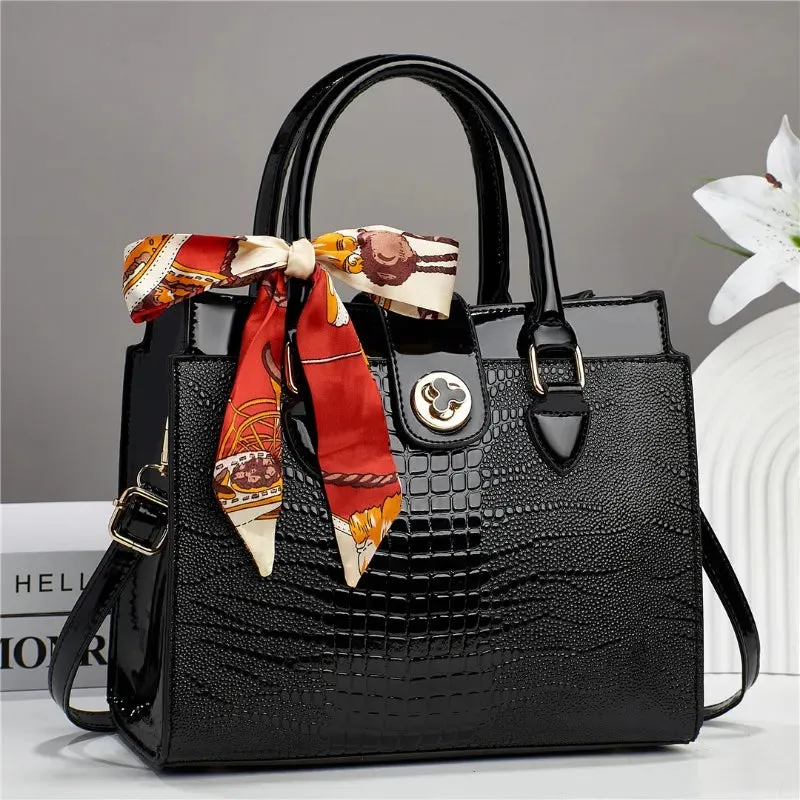 Crocodile Pattern Texture PU Crossbody Bags Light Luxury High-quality Women's Handbag