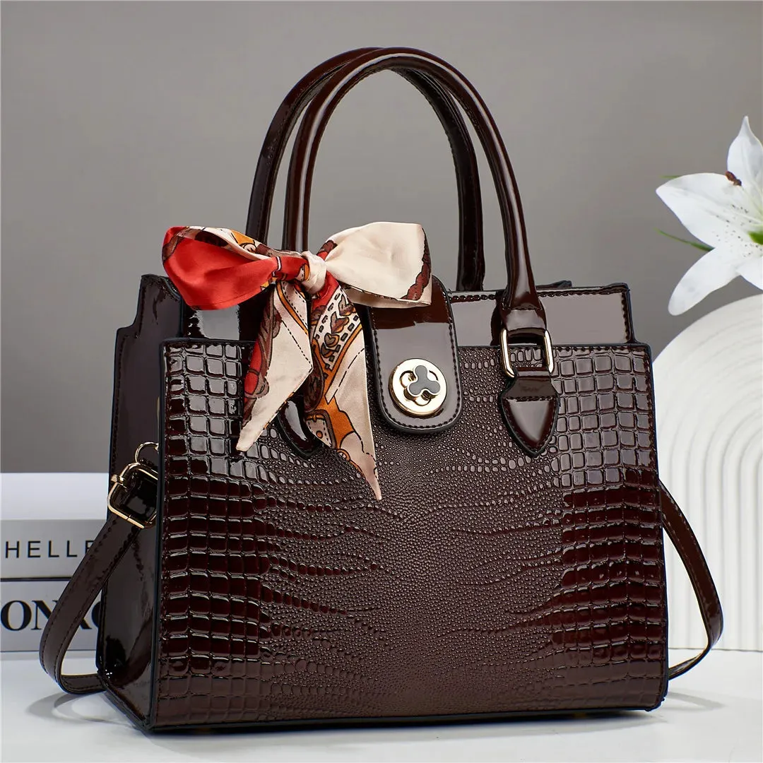 Crocodile Pattern Texture PU Crossbody Bags Light Luxury High-quality Women's Handbag