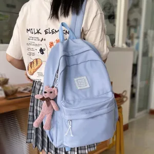DCIMOR Fashion Solid Color Waterproof Nylon Women Backpack Female Kawaii Large Capacity Schoolbag College Lady Laptop Backpacks