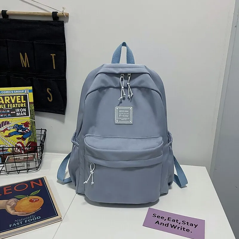 DCIMOR Fashion Solid Color Waterproof Nylon Women Backpack Female Kawaii Large Capacity Schoolbag College Lady Laptop Backpacks